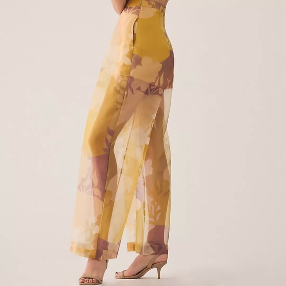 Brand New PANKAJ & NIDHI PRINTED SHEER PANTS - Picture 4 of 16
